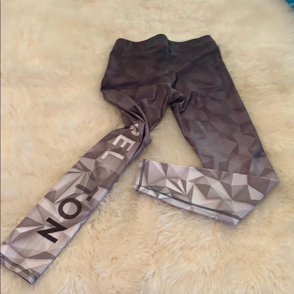 Peloton Pants - Sz S Peloton by Terez Taupe Logo Leggings